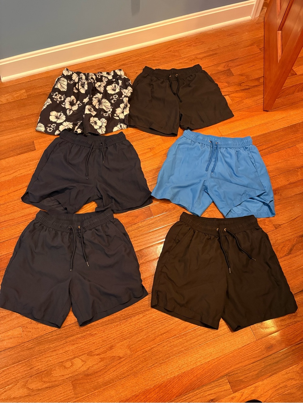 George Men's Swim Trunks - Black, Navy & Light Blue